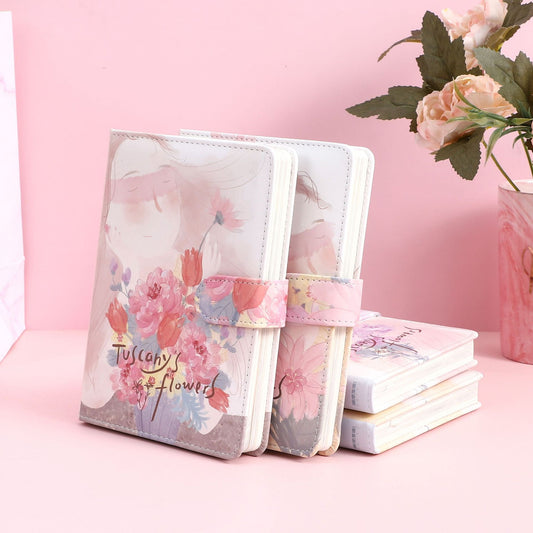 Tuscany's Flower-36K 224 Page Magnetic Button Book-Color Page Student Notebook