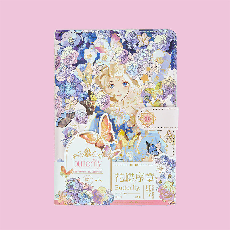 Flowers And Butterflies - 32K Magnetic Buckle Book