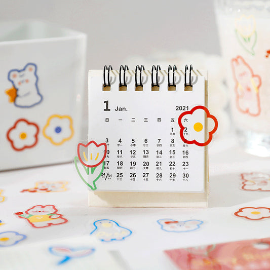 Cartoon Girl's Heart - PET Sticker Bag