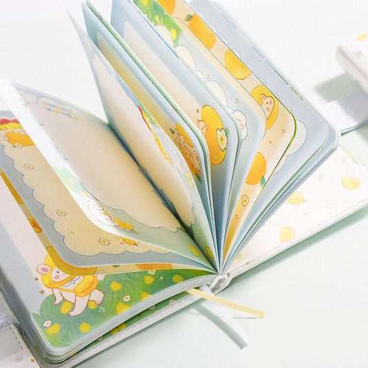 Lemon Girl Planner - Soft Leather Cover - A5 magnetic buckle Cute notebooks - 228 Pages - Bullet Journal - no lines no dots