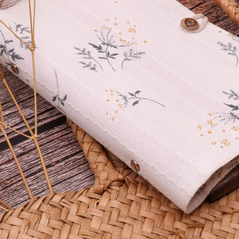 Embroid Buttercup Notebook- 180 Pages Loose Leaf A5 Cloth Cover Buckle Journal - Flower Planner- Bullet Journal - Craft DIY Stationery