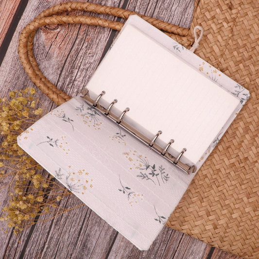 Embroid Buttercup Notebook- 180 Pages Loose Leaf A5 Cloth Cover Buckle Journal - Flower Planner- Bullet Journal - Craft DIY Stationery