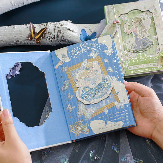 Butterfly Manor Notebook with Bookmark -196 Pages A5 Notebooks with hard Cover - Bullet Journal DIY