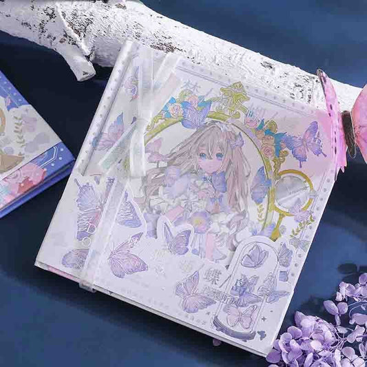 Dream of Butterfly Notebook with Bookmark - Square 132 Pages A5 Notebooks with hard Cover - Bullet Journal DIY