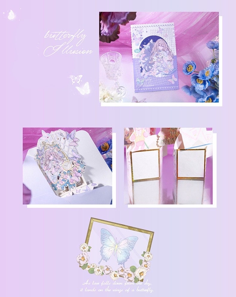 Flower and Butterfly 3D Gift Card - Pop Up Card -Greeting Cards, Card for Mum, Card for Wife, Valentine's day Anniversary Card