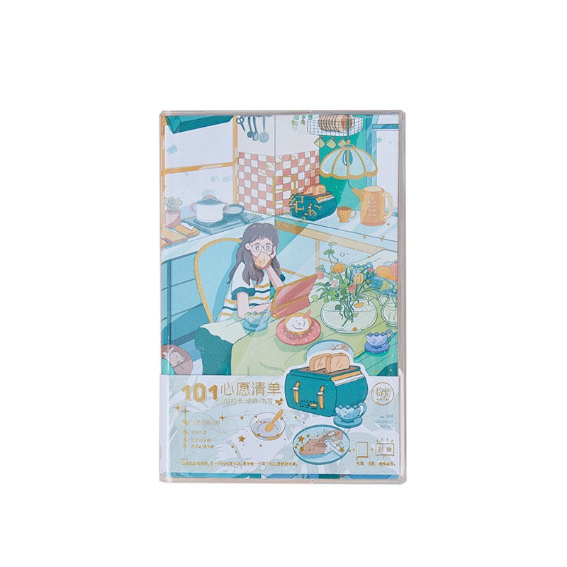 Summer Day Journal with Crystal Transparent Cover - 192 Pages A5 Diary Cute Notebooks - Bullet Journal DIY Planner