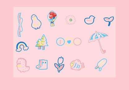 Cartoon Girl's Heart - PET Sticker Bag
