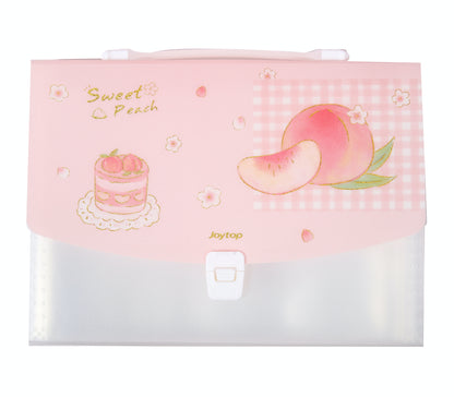 A4 Cute Pink Peach File Folder - 13 Pocket Folder