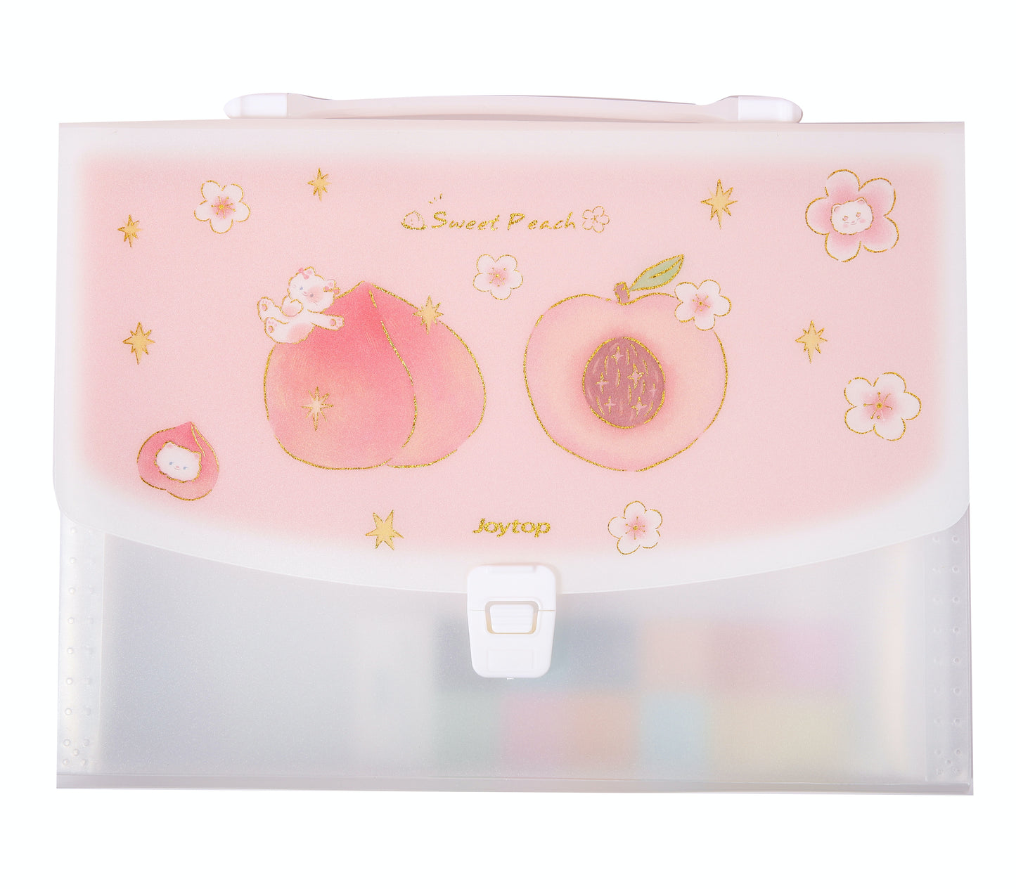 A4 Cute Pink Peach File Folder - 13 Pocket Folder