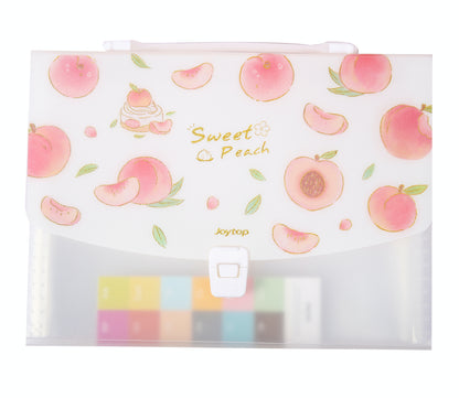 A4 Cute Pink Peach File Folder - 13 Pocket Folder