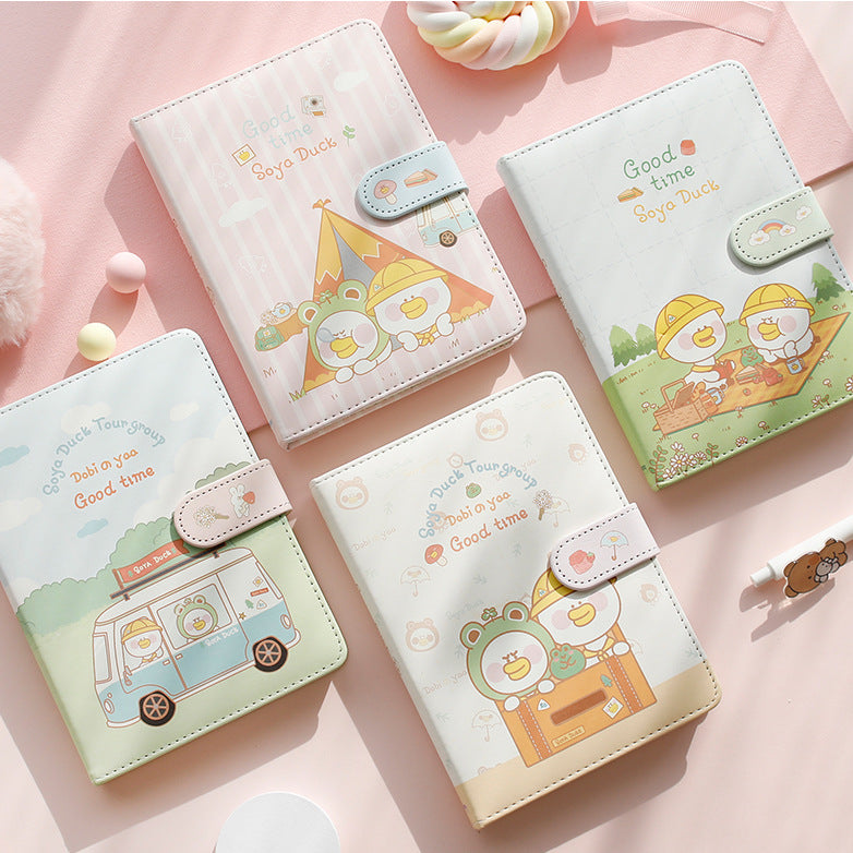 Travel Duck Magnetic Buckle Book - 36K 224 Pages / Book - Color Page Student Notebook
