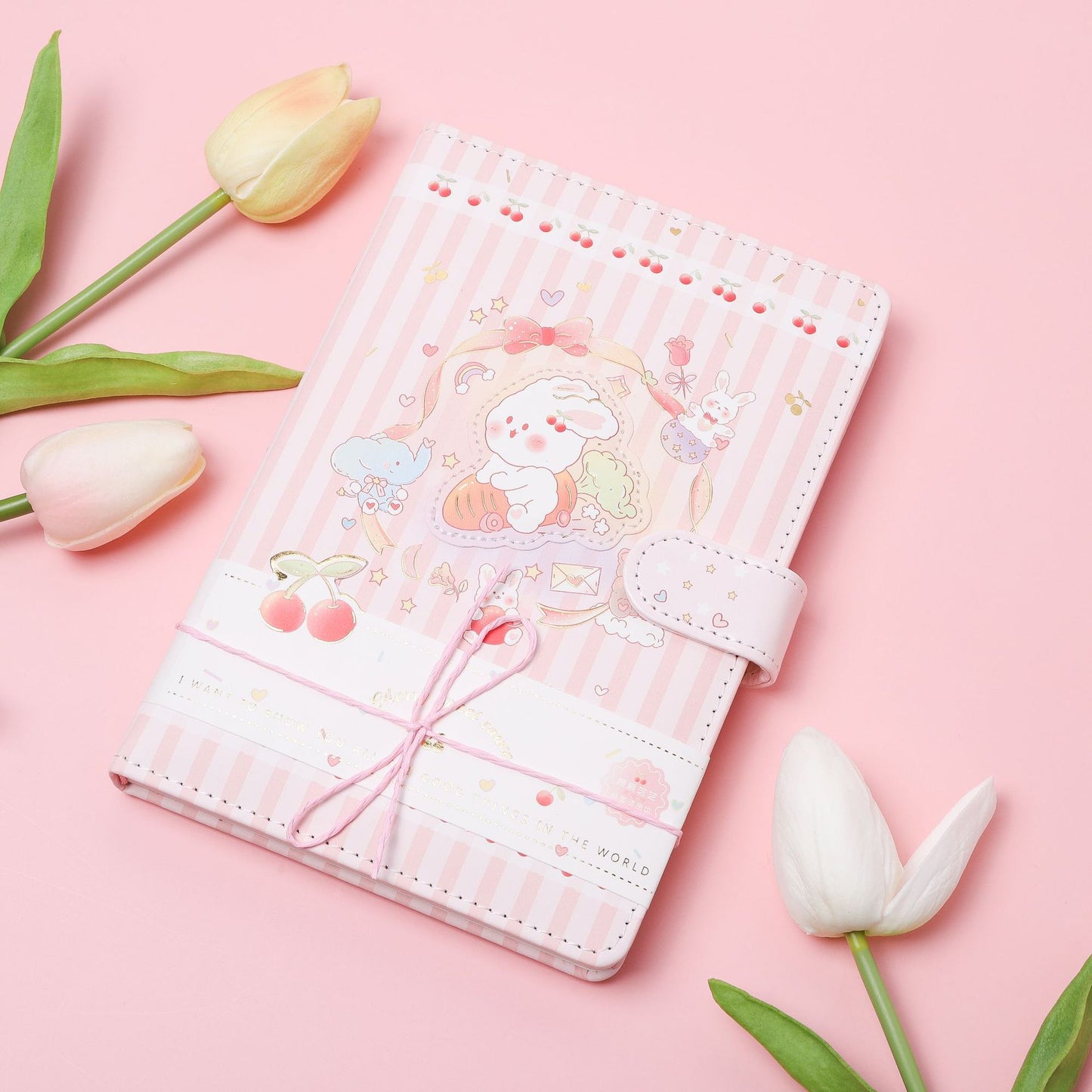 Lovely Cherry - 32K PU Magnetic Buckle Book