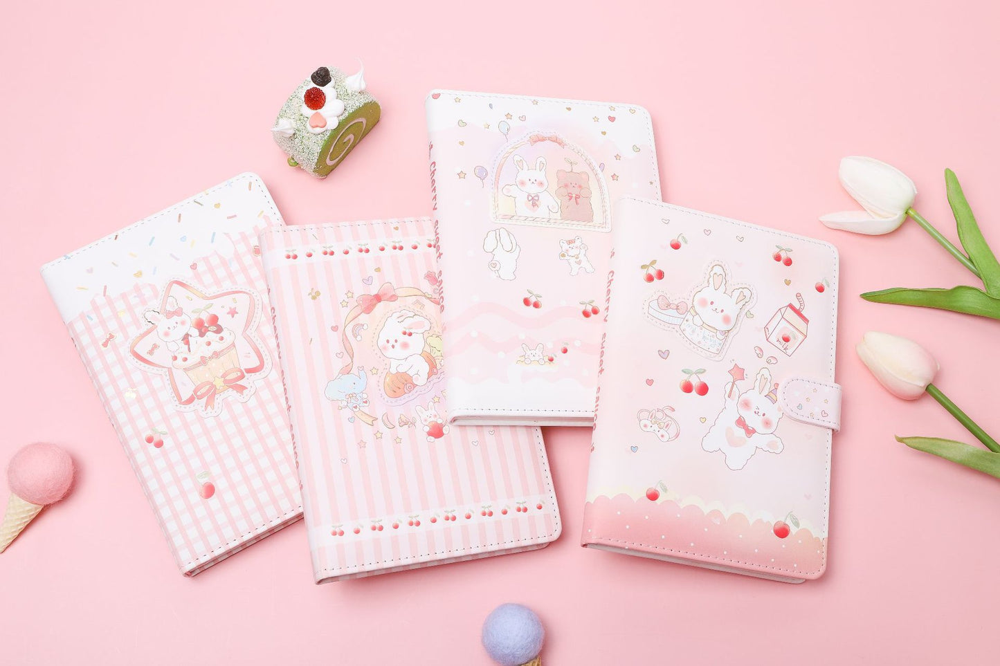 Lovely Cherry - 32K PU Magnetic Buckle Book