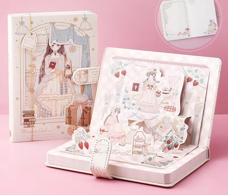 Window Girl - A5 Magnetic Buckle Book