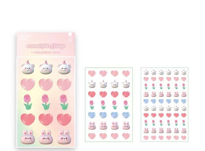 Girl's heart adhesive sticker