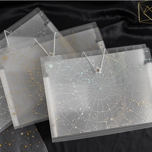 Gold and Silver Stars File Folder - 12 Pocket Folder