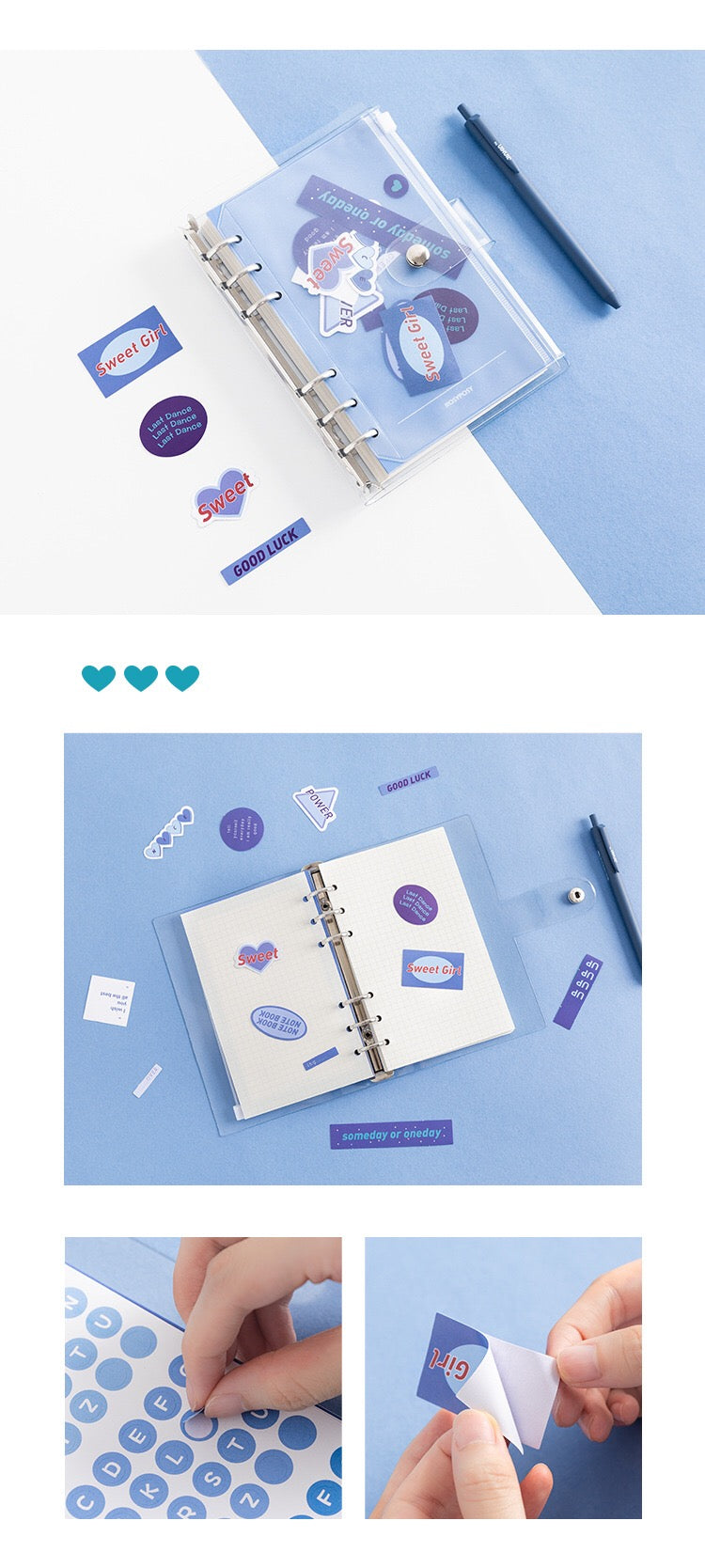 A6 Loose Leaf Diary with Stickers