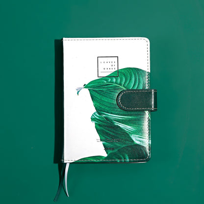 Tropical Leaf Planner - Soft Leather Cover