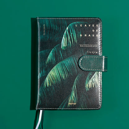 Tropical Leaf Planner - Soft Leather Cover