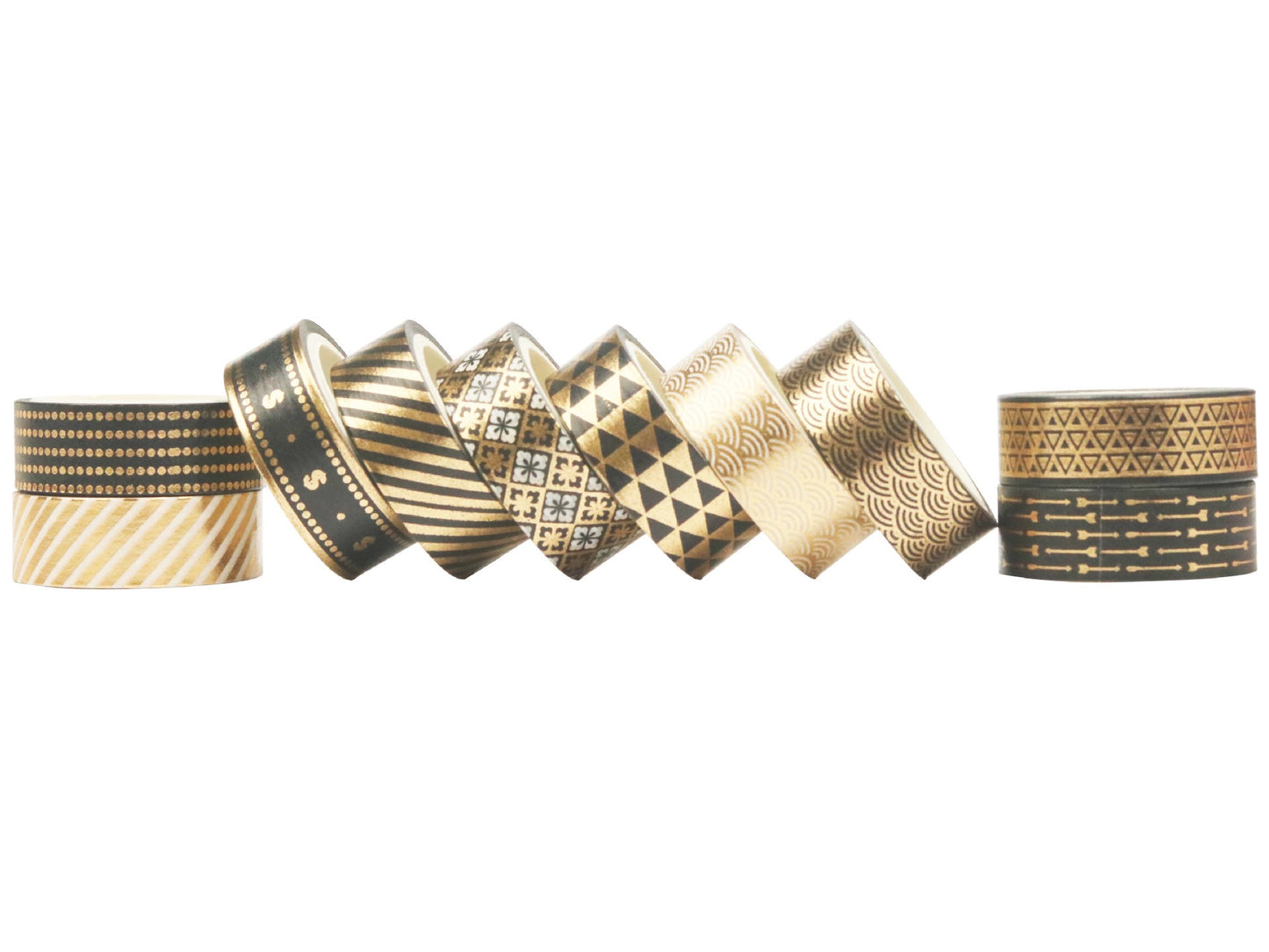 10 Roll Gold Foil Washi Tape Set