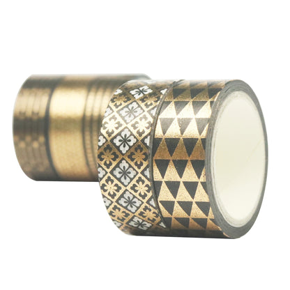 10 Roll Gold Foil Washi Tape Set