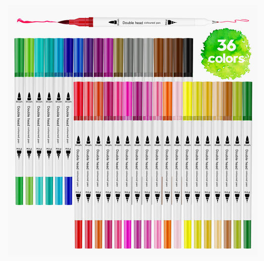 Dual Tip Brush Watercolor Marker 36 Color