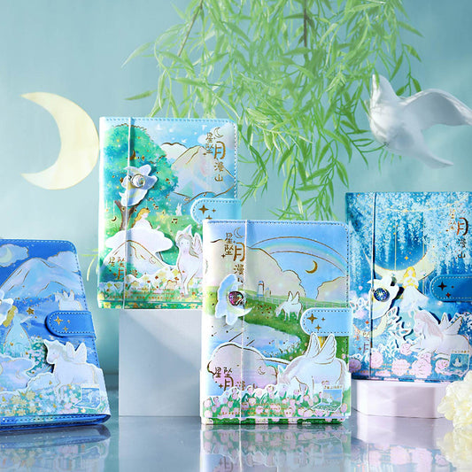 Star Falling Mountain - B6 Magnetic Buckle Book - Cute Student Notebook