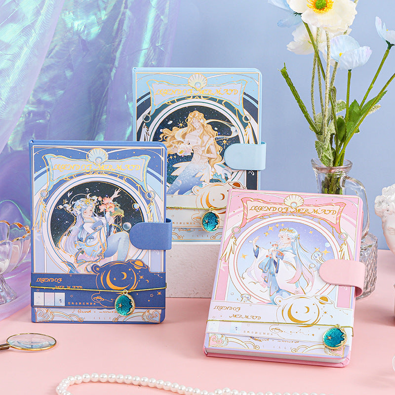 Mermaid Melody - 32K Magnetic Buckle Notebook - Cute Student Notebook