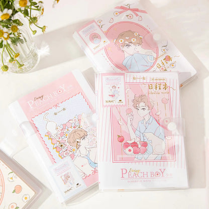 Peach Boy - 36K 128 Sheets Rubber Cover Book - Cute Student Notebook
