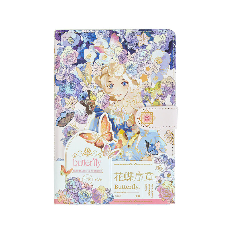 Flowers And Butterflies - 32K Magnetic Buckle Book