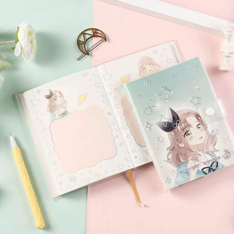 Girl Diary - 36K 128 Sheets Rubber Cover Book - Cute Student Notebook