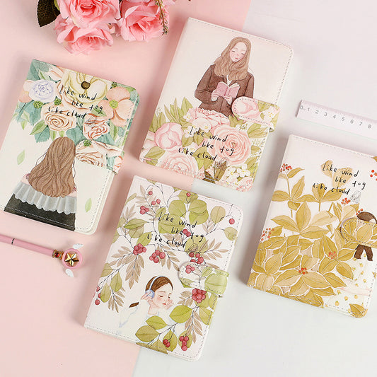 Wind Fog Cloud -36K 224 Page Magnetic Buckle Notebook - Cute Student Notebook