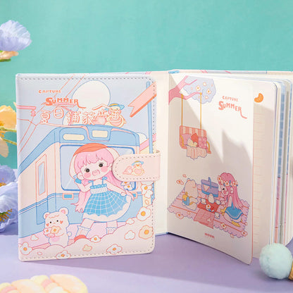 Vitality Capture - 36K Magnetic Buckle Notebook - Cute Student Notebook