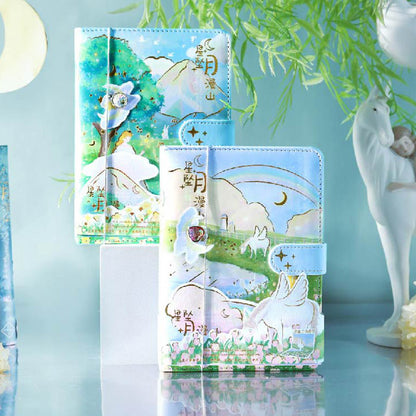 Star Falling Mountain - B6 Magnetic Buckle Book - Cute Student Notebook