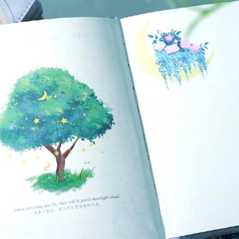 Star Falling Mountain - B6 Magnetic Buckle Book - Cute Student Notebook
