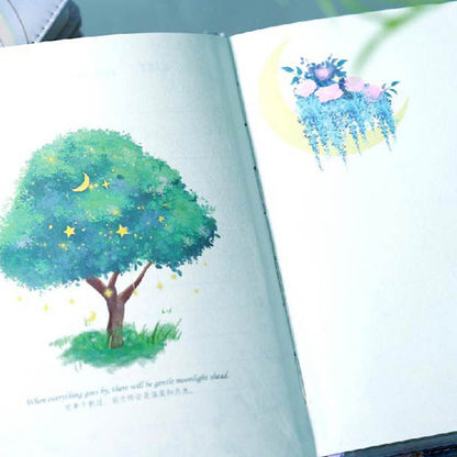 Star Falling Mountain - B6 Magnetic Buckle Book - Cute Student Notebook