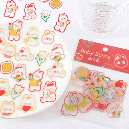 Cartoon Girl's Heart - PET Sticker Bag