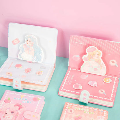 Peach Girl - 36K Magnetic Buckle Notebook - Cute Student Notebook