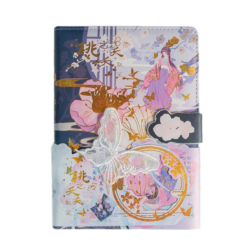 The Peach Trees Are In Full Blossom - B6 Magnetic Buckle Book