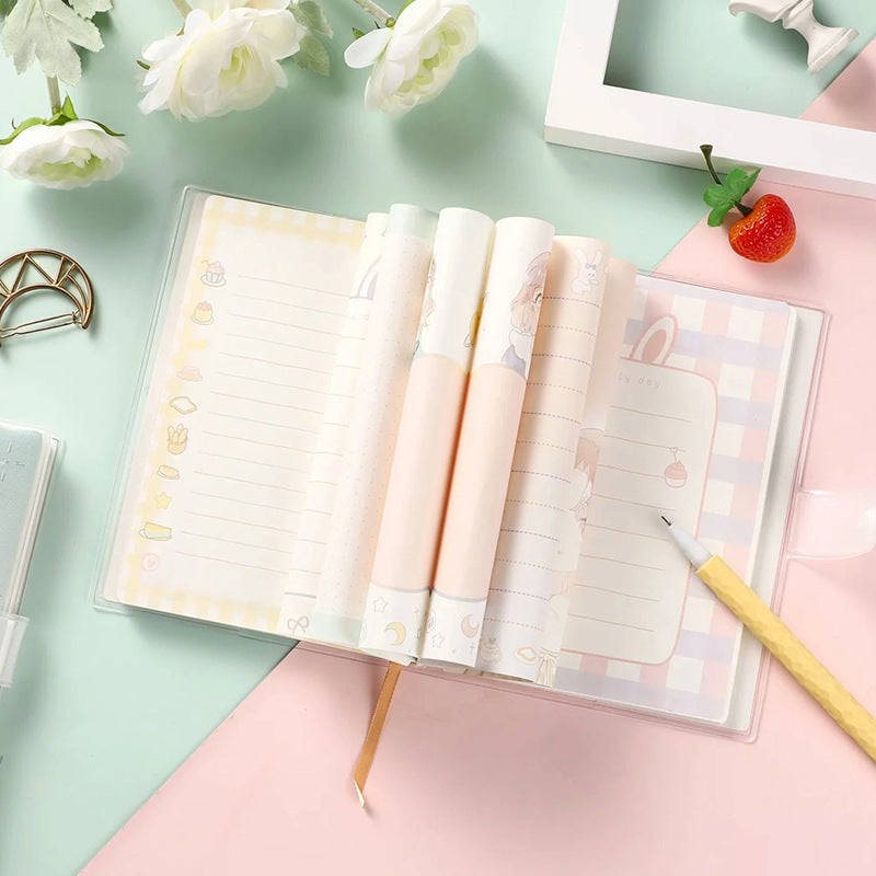 Girl Diary - 36K 128 Sheets Rubber Cover Book - Cute Student Notebook