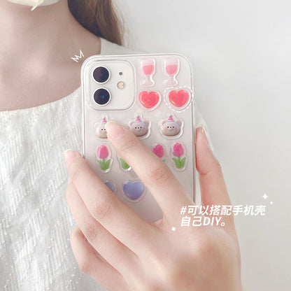Girl's heart adhesive sticker
