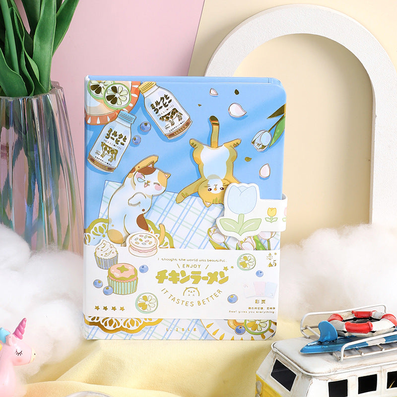 Rainbow Seven Minutes Sweet - 32K Magnetic Buckle Notebook - Cute Student Notebook