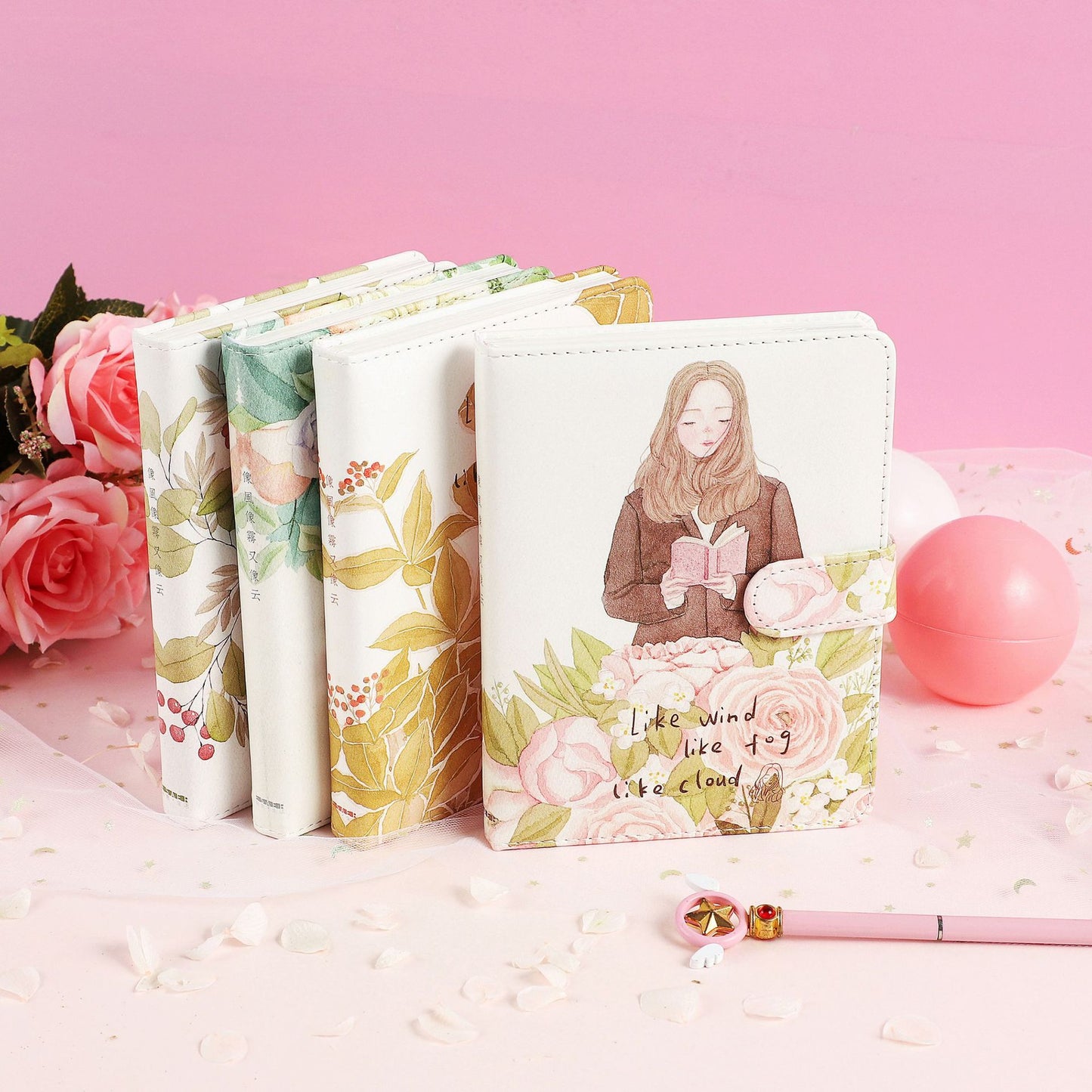 Wind Fog Cloud -36K 224 Page Magnetic Buckle Notebook - Cute Student Notebook