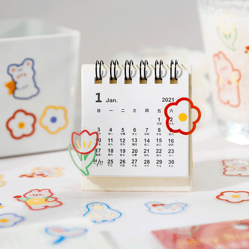 Cartoon Girl's Heart - PET Sticker Bag