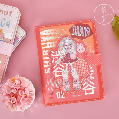Harajuku Notes - 36K Magnetic Buckle Notebook - Cute Student Notebook