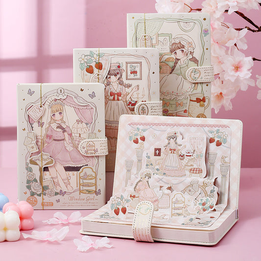 Window Girl - A5 Magnetic Buckle Book