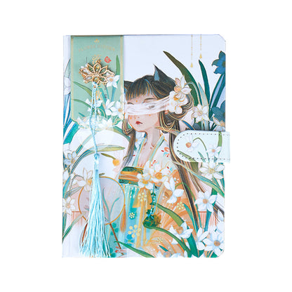 Falling Flowers And Singing - 32K PU Magnetic Buckle Book