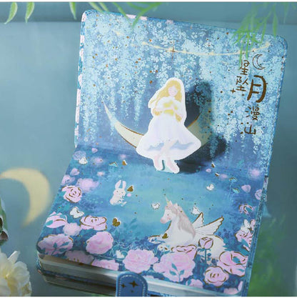 Star Falling Mountain - B6 Magnetic Buckle Book - Cute Student Notebook