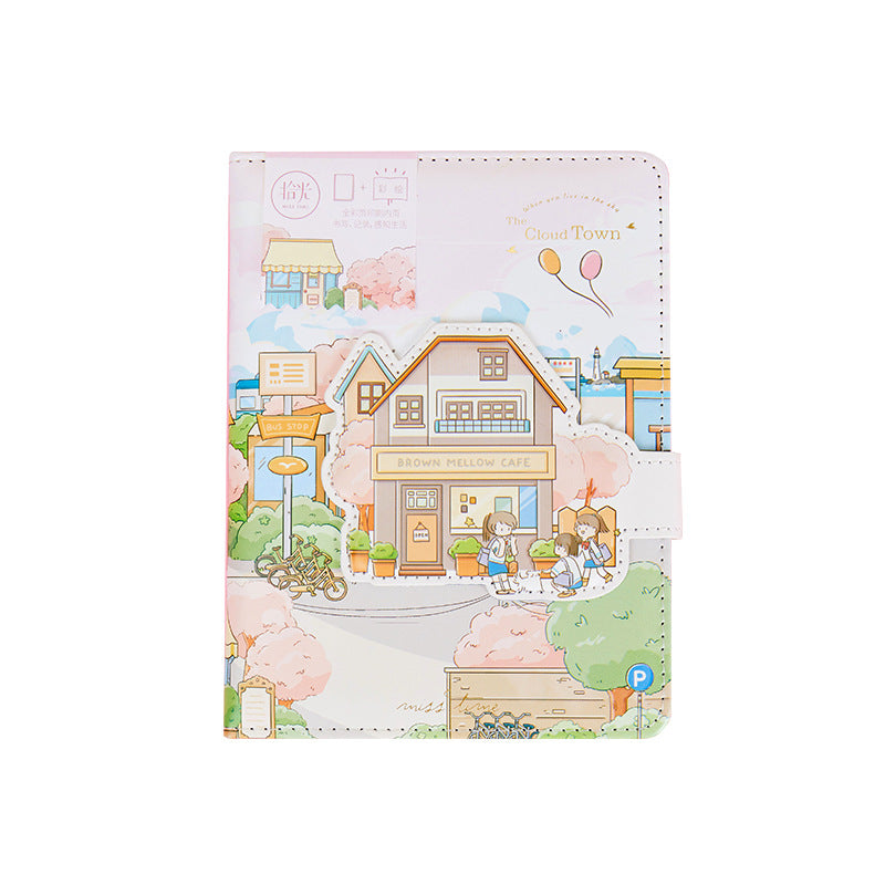 Cloud Town Magnetic Buckle Book - 36K 224 Pages / Book - Color Page Student Notebook