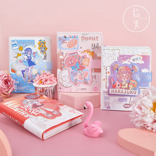 Harajuku Notes - 36K Magnetic Buckle Notebook - Cute Student Notebook